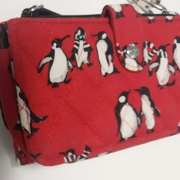 Vera Bradley RFID Wallet Wristlet in Playful Penguins Red - Picture 12 of 13
